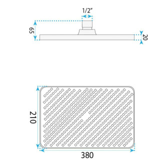 Rea JS-032 Chrome Obdélníková dešťová sprcha REA-P0392