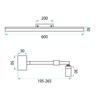 Rea APP1873-1W Gold 60 cm Koupelnové nástěnné LED svítidlo OSW-66028