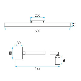 Rea APP1873-1W Gold 60 cm Koupelnové nástěnné LED svítidlo OSW-66028
