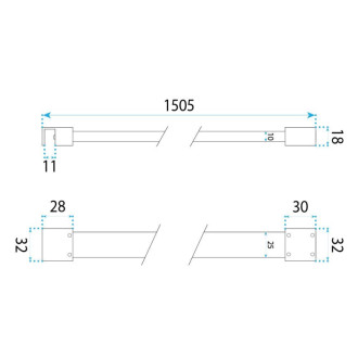 Rea Brush Copper 150 cm Vzpěra pro sprchovou zástěnu REA-03804
