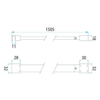 Rea Chrome 150 cm Vzpěra pro sprchovou zástěnu REA-03803