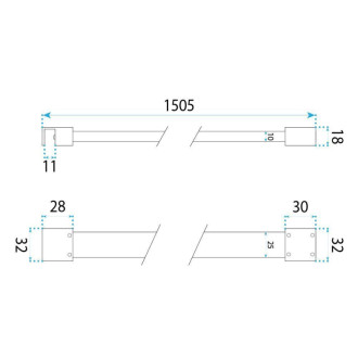 Rea Black 150 cm Vzpěra pro sprchovou zástěnu REA-03800
