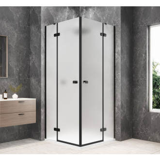 GLOBE BLACK čtvercový sprchový kout 800x800mm, rohový vstup, matné sklo GB5880MB