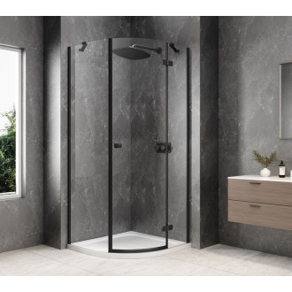 GLOBE BLACK čtvrtkruhový sprchový kout 800x800mm, čiré sklo, pravé GB2680RB
