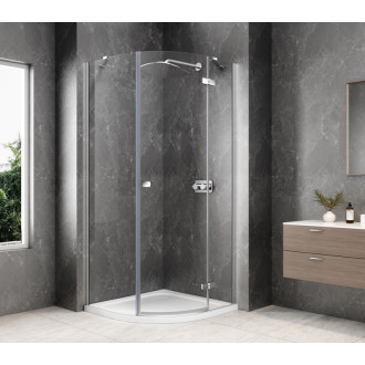 GLOBE CHROME čtvrtkruhový sprchový kout 900x900mm, čiré sklo, pravé GB2690RC