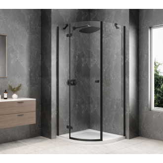 GLOBE BLACK čtvrtkruhový sprchový kout 1000x1000mm, čiré sklo, levé GB2610LB