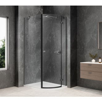 GLOBE GUN METAL čtvrtkruhový sprchový kout 800x900mm, čiré sklo, pravé GB2890RGM