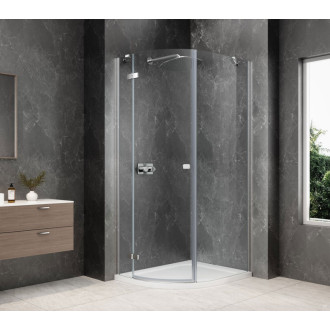 GLOBE CHROME čtvrtkruhový sprchový kout 800x1000mm, čiré sklo, levé GB2810LC