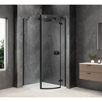 GLOBE BLACK čtvrtkruhový sprchový kout 800x1000mm, čiré sklo, pravé GB2810RB