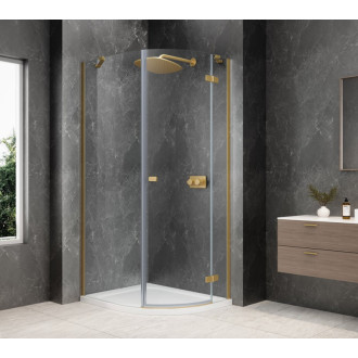 GLOBE GOLD MATT čtvrtkruhový sprchový kout 800x1000mm, čiré sklo, pravé GB2810RG