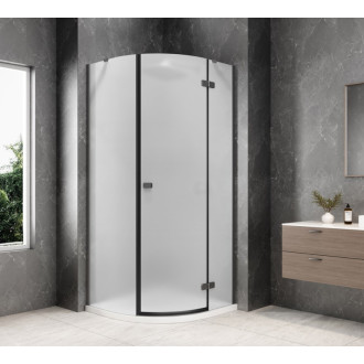 GLOBE GUN METAL čtvrtkruhový sprchový kout 1000x1000mm, matné sklo, pravé GB2610MRGM
