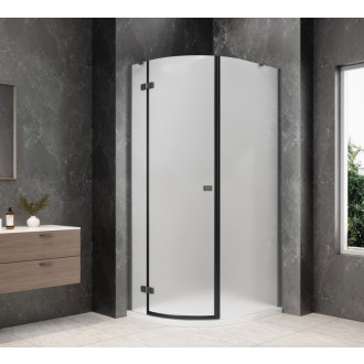 GLOBE GUN METAL čtvrtkruhový sprchový kout 800x1000mm, matné sklo, levé GB2810MLGM