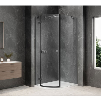 GLOBE GUN METAL čtvrtkruhový sprchový kout 900x1000mm, čiré sklo, levé GB2910LGM