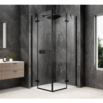 GLOBE BLACK obdélníkový sprchový kout 900x800mm, rohový vstup, čiré sklo GB5980B