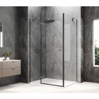 GLOBE GUN METAL obdélníkový sprchový kout 800x900mm, čiré sklo, levé GB1080-3315LGM