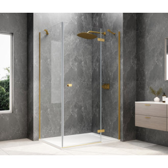GLOBE GOLD MATT obdélníkový sprchový kout 1100x1000mm, čiré sklo, pravé GB1011-3415RG