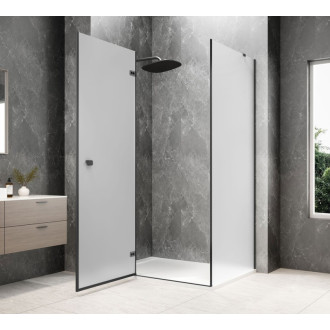 GLOBE BLACK obdélníkový sprchový kout 1100x900mm, matné sklo, levé GB1011-3315MLB