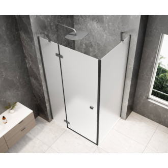 GLOBE GUN METAL obdélníkový sprchový kout 1100x1000mm, matné sklo, levé GB1011-3415MLGM
