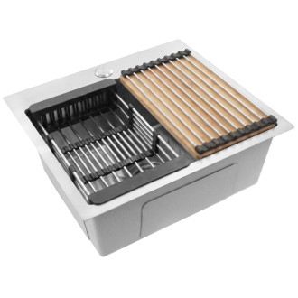 Rea Leo 50 Brush Nickel Ocelový dřez se sadou příslušenství 3 ks KPL-06033