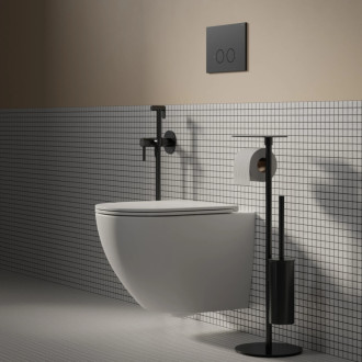 Omnires STRONGFRAME podomítkový WC modul + tlačítko, černá matná STFWC1R45-RBLM