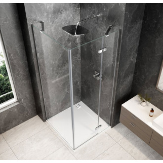 GLOBE CHROME čtvercový sprchový kout 800x800mm, čiré sklo, pravé GB1080-3215RC