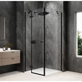GLOBE BLACK čtvercový sprchový kout 800x800mm, čiré sklo, levé GB1080-3215LB