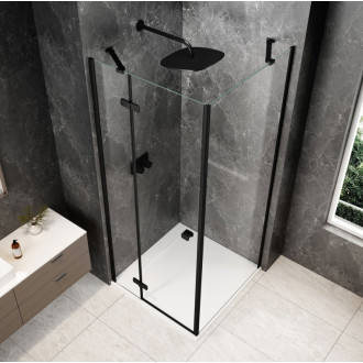 GLOBE BLACK čtvercový sprchový kout 800x800mm, čiré sklo, levé GB1080-3215LB
