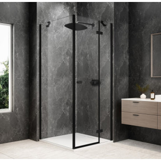 GLOBE BLACK čtvercový sprchový kout 800x800mm, čiré sklo, pravé GB1080-3215RB