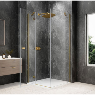 GLOBE GOLD MATT čtvercový sprchový kout 800x800mm, čiré sklo, levé GB1080-3215LG
