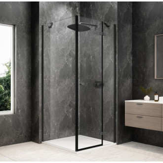GLOBE GUN METAL čtvercový sprchový kout 800x800mm, čiré sklo, pravé GB1080-3215RGM