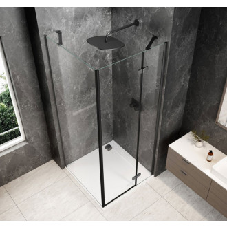 GLOBE GUN METAL čtvercový sprchový kout 800x800mm, čiré sklo, pravé GB1080-3215RGM