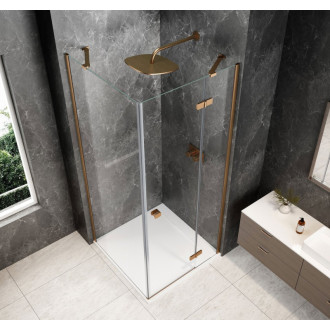 GLOBE COPPER MATT čtvercový sprchový kout 800x800mm, čiré sklo, pravé GB1080-3215RPG