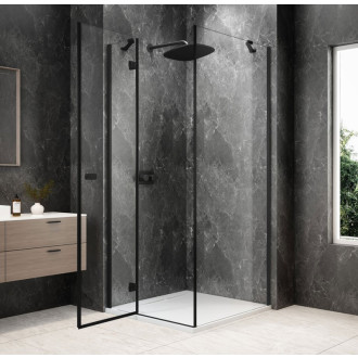 GLOBE BLACK čtvercový sprchový kout 900x900mm, čiré sklo, levé GB1090-3315LB