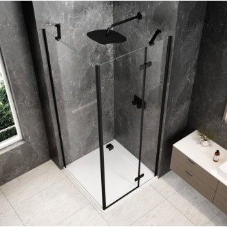 GLOBE BLACK čtvercový sprchový kout 900x900mm, čiré sklo, pravé GB1090-3315RB