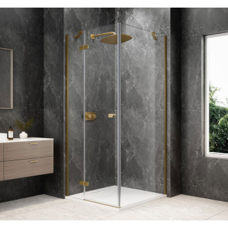 GLOBE GOLD MATT čtvercový sprchový kout 900x900mm, čiré sklo, levé GB1090-3315LG