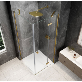 GLOBE GOLD MATT čtvercový sprchový kout 900x900mm, čiré sklo, pravé GB1090-3315RG