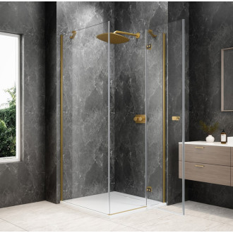 GLOBE GOLD MATT čtvercový sprchový kout 900x900mm, čiré sklo, pravé GB1090-3315RG