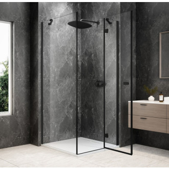 GLOBE BLACK čtvercový sprchový kout 1000x1000mm, čiré sklo, pravé GB1010-3415RB