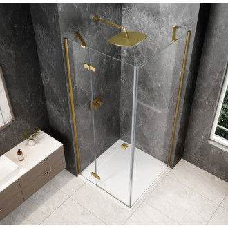 GLOBE GOLD MATT čtvercový sprchový kout 1000x1000mm, čiré sklo, levé GB1010-3415LG