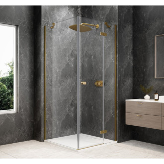 GLOBE GOLD MATT čtvercový sprchový kout 1000x1000mm, čiré sklo, pravé GB1010-3415RG
