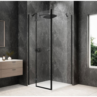 GLOBE GUN METAL čtvercový sprchový kout 1000x1000mm, čiré sklo, levé GB1010-3415LGM