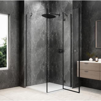 GLOBE GUN METAL čtvercový sprchový kout 1000x1000mm, čiré sklo, pravé GB1010-3415RGM