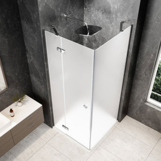 GLOBE CHROME čtvercový sprchový kout 800x800mm, matné sklo, levé GB1080-3215MLC