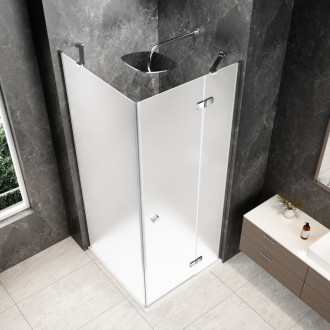 GLOBE CHROME čtvercový sprchový kout 800x800mm, matné sklo, pravé GB1080-3215MRC