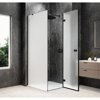 GLOBE BLACK čtvercový sprchový kout 800x800mm, matné sklo, pravé GB1080-3215MRB