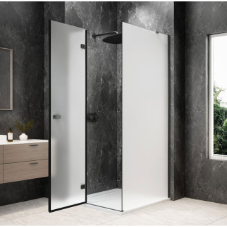 GLOBE GUN METAL čtvercový sprchový kout 800x800mm, matné sklo, levé GB1080-3215MLGM