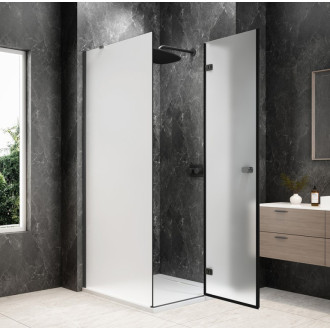 GLOBE GUN METAL čtvercový sprchový kout 800x800mm, matné sklo, pravé GB1080-3215MRGM