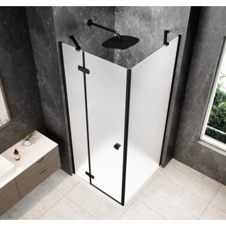 GLOBE BLACK čtvercový sprchový kout 1000x1000mm, matné sklo, levé GB1010-3415MLB