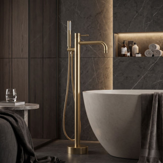 Rea Lungo Diamond Brush Gold Volně stojící baterie REA-B2246