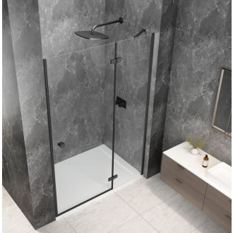 GLOBE BLACK sprchové dveře do niky 900mm, čiré sklo, pravé GB1090RB